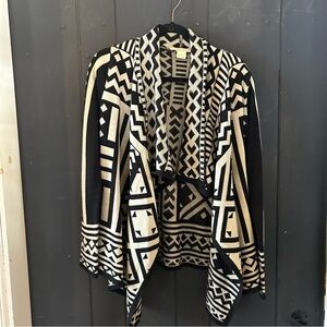 Staring at Stars Black and Cream Geometric Sweater